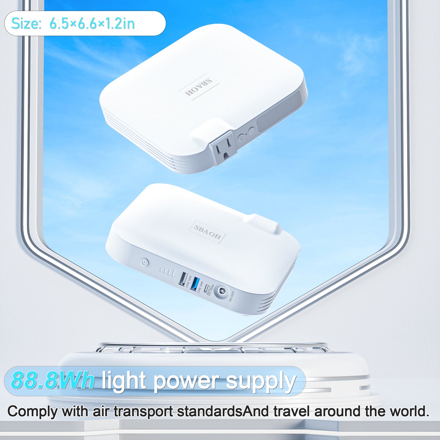 99.9W Camping Power Station,88.8Wh 24000mAh Powerbank Portable Emergency Backup Power Supply ,Solar Panel Is Not Included